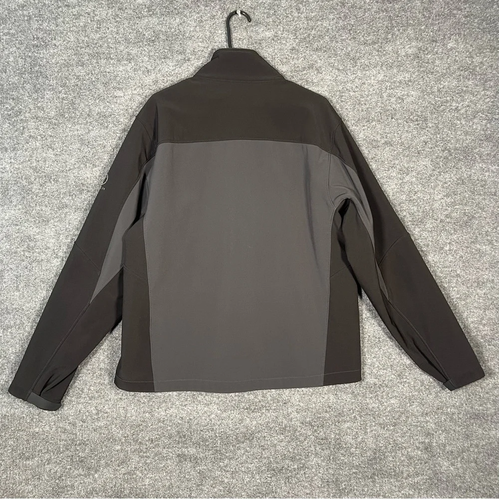 Tech By TUMI Mens Large Black Grey Softshell Full Zip Fleece Lined Active Jacket